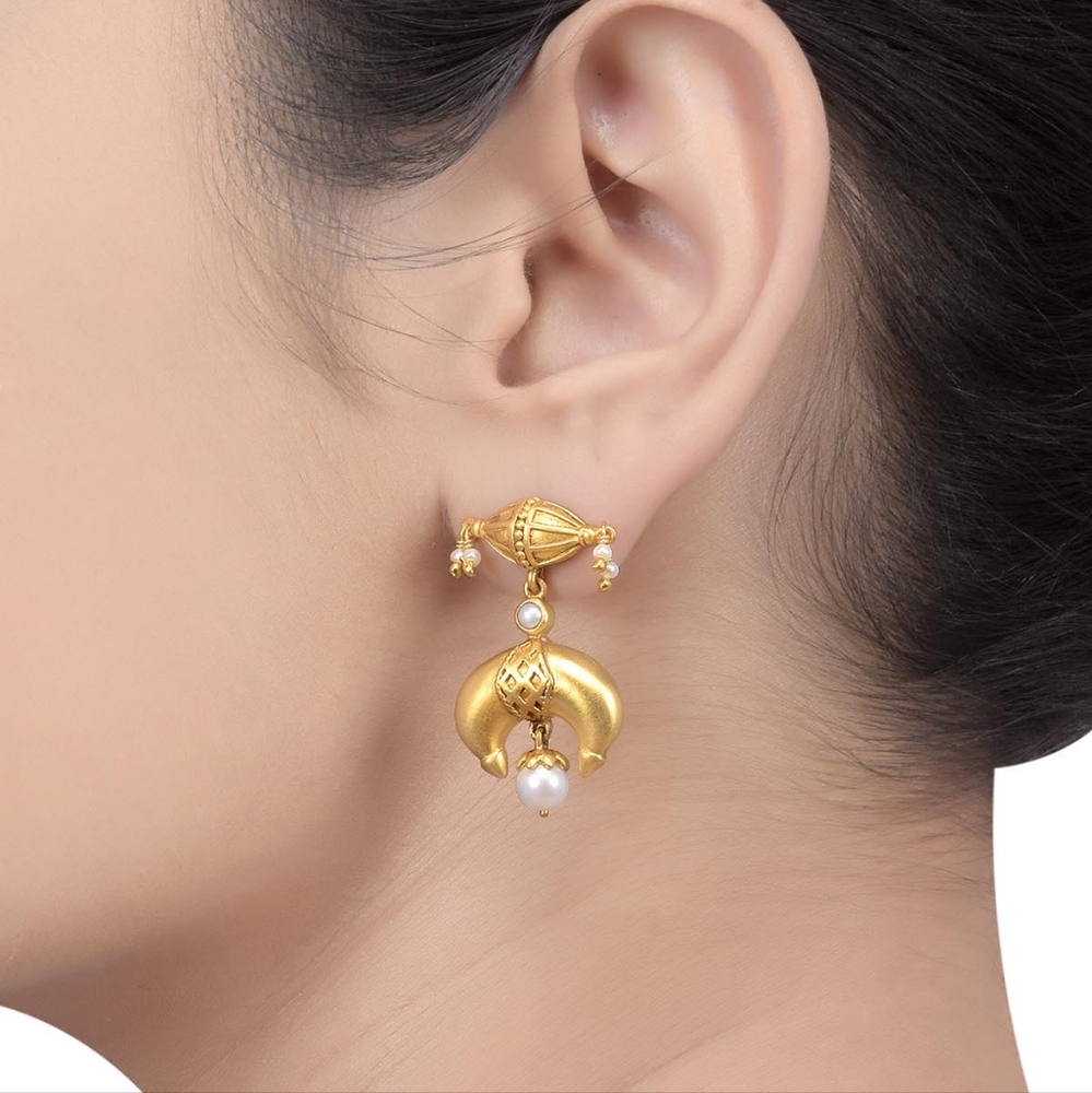 92.5 Sterling silver earrings with 22 kt gold plating